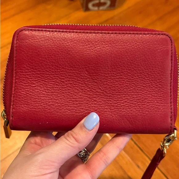 Tory Burch Red Leather Wristlet Wallet - Picture 6 of 12